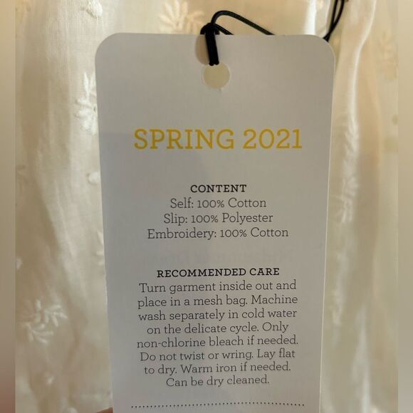 New Midsummer Dress by Cabi #5943 Embroidered Eyelet Button Front Sz 8 - Picture 3 of 14